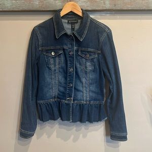 INC Denim Jacket Peplum Hem M